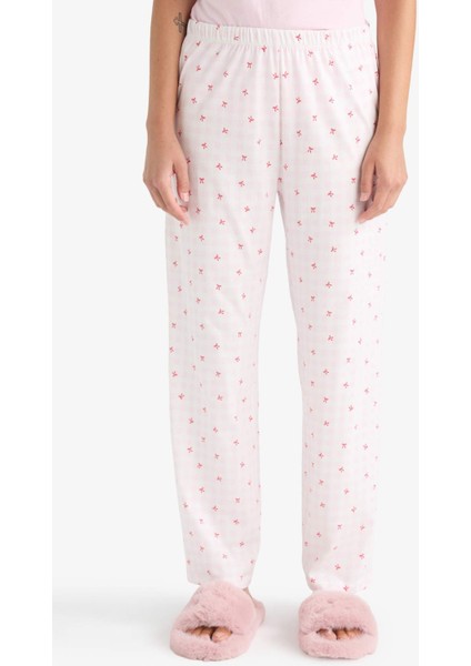 Pijama Takımı Regular Fit Kısa Kollu Üst Uzun Alt-Fall in Love F9909AX25AU