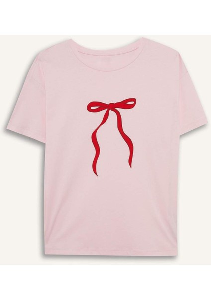 Pijama Takımı Regular Fit Kısa Kollu Üst Uzun Alt-Fall in Love F9909AX25AU