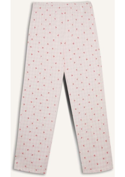 Pijama Takımı Regular Fit Kısa Kollu Üst Uzun Alt-Fall in Love F9909AX25AU