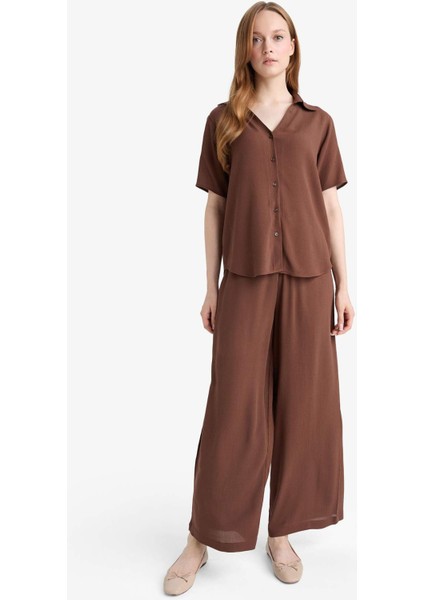 Culotte Geniş Paça Krinkıl Viskon Kapri C9565AX25AU