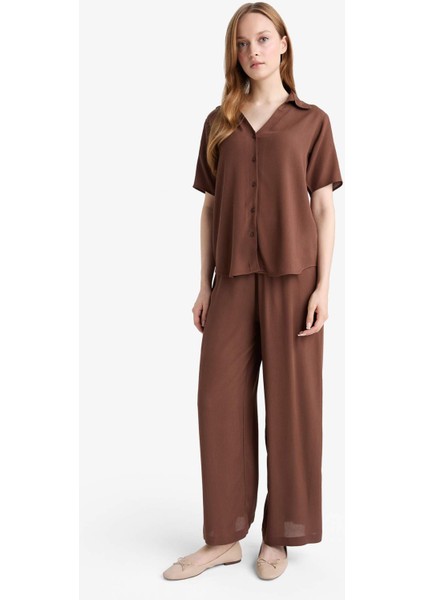 Culotte Geniş Paça Krinkıl Viskon Kapri C9565AX25AU