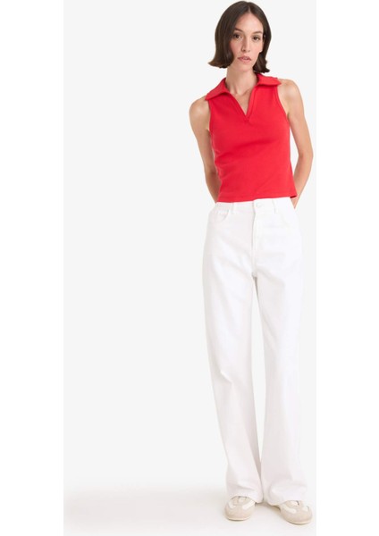 Slim Fit Dar Kesim Polo Yaka Ribana Atlet F4433AX25AU