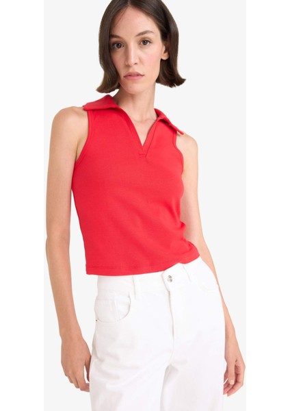 Slim Fit Dar Kesim Polo Yaka Ribana Atlet F4433AX25AU