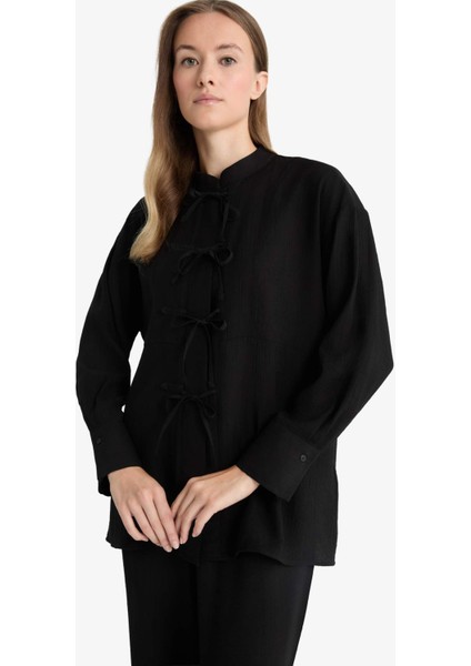 Regular Fit Krinkıl Kumaş Uzun Kollu Tunik F9919AX25AU