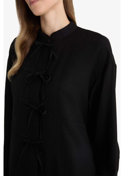 Regular Fit Krinkıl Kumaş Uzun Kollu Tunik F9919AX25AU