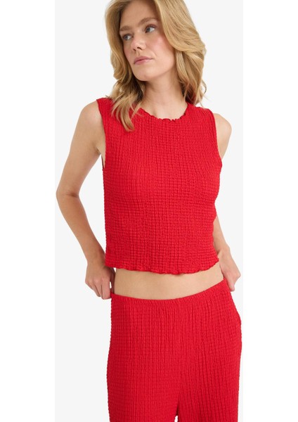 Slim Fit Dar Kesim Bisiklet Yaka Bürümcük Atlet E0999AX25AU