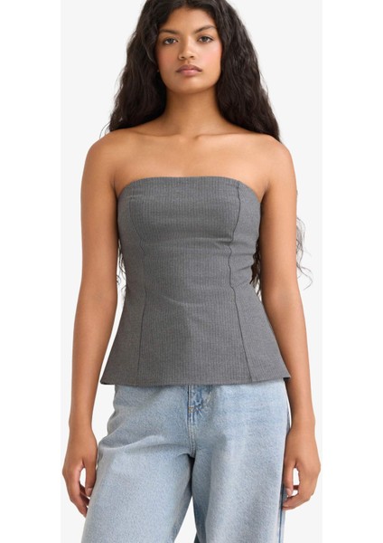 Fitted Straplez Bluz F9471AX25AU