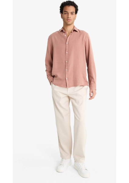 Regular Fit Twill Uzun Kollu Gömlek G0406AX25AU