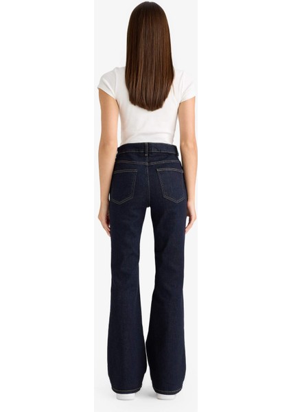 Mia Flare Fit Normal Bel Uzun Jean Pantolon E3877AX25AU