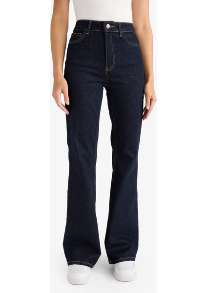 Mia Flare Fit Normal Bel Uzun Jean Pantolon E3877AX25AU