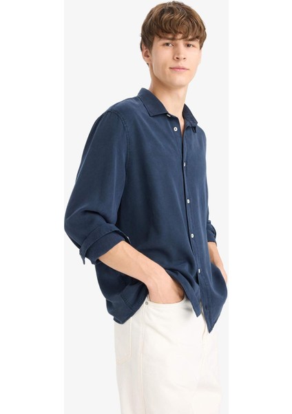 Regular Fit Twill Uzun Kollu Gömlek G0406AX25AU