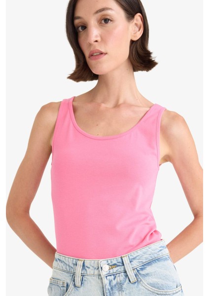 Slim Fit Dar Kesim Basic Düz Yuvarlak Yaka Atlet I1059AZ25AU