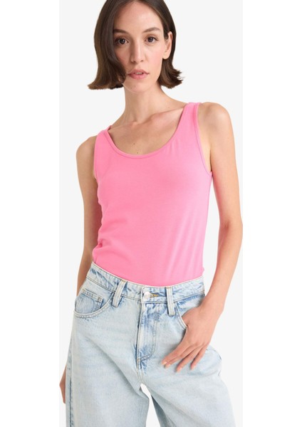 Slim Fit Dar Kesim Basic Düz Yuvarlak Yaka Atlet I1059AZ25AU