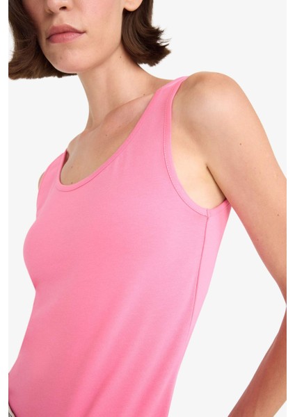 Slim Fit Dar Kesim Basic Düz Yuvarlak Yaka Atlet I1059AZ25AU