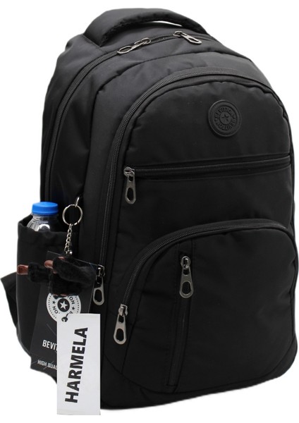 1710 Suya Dayanıklı Okul Sırt Çantası Unisex Günlük Okul Çantası Siyah