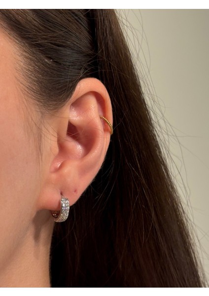 Xuping Çelik Amore Silver Kadın Küpe & Gümüş Renk Taşlı Işıltılı Halka Model Eternal Sunshine fiyatları