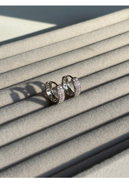 Xuping Çelik Amore Silver Kadın Küpe & Gümüş Renk Taşlı Işıltılı Halka Model Eternal Sunshine fırsatları