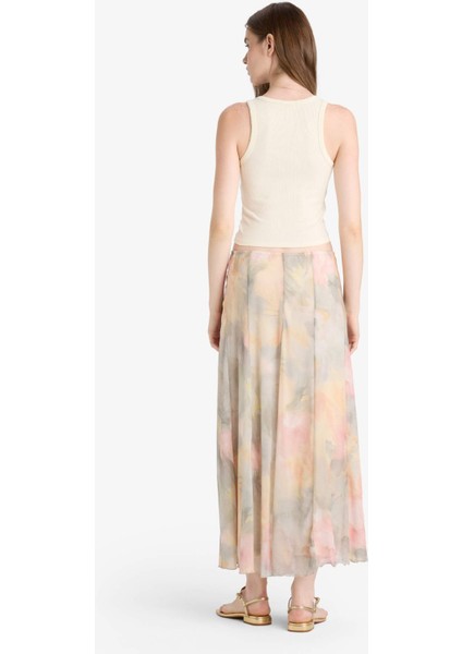 A Kesim Floral Normal Bel Tül Maxi Etek F7108AX25AU