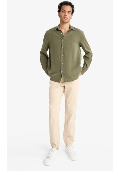 Regular Fit Twill Uzun Kollu Gömlek G0406AX25AU