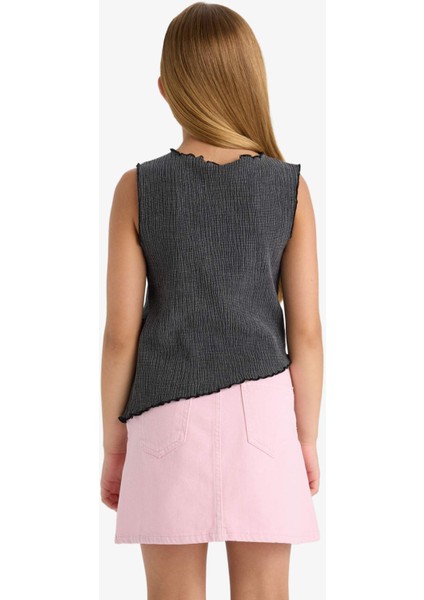 Kız Çocuk Bürümcük Kolsuz Bluz G0167A825HS