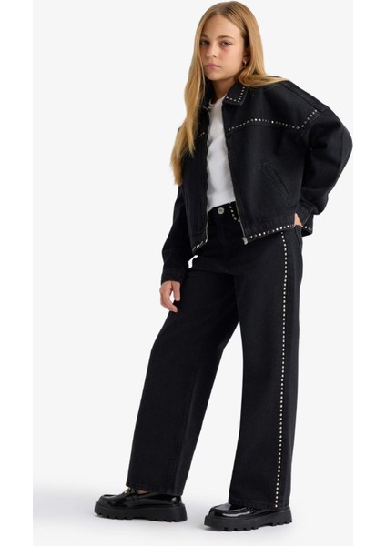 Kız Çocuk Wide Leg Geniş Paça Jean Pantolon F8626A825AU