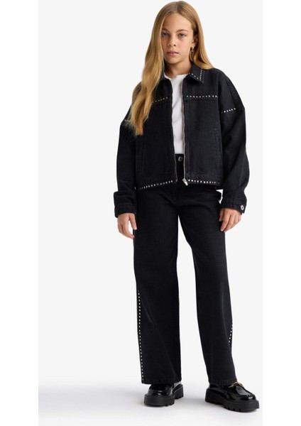 Kız Çocuk Wide Leg Geniş Paça Jean Pantolon F8626A825AU