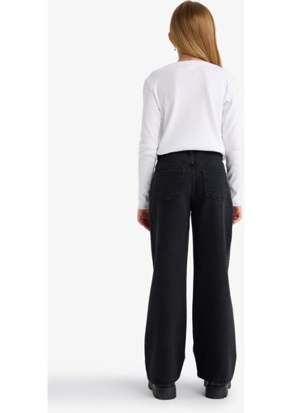 Kız Çocuk Wide Leg Geniş Paça Jean Pantolon F8626A825AU