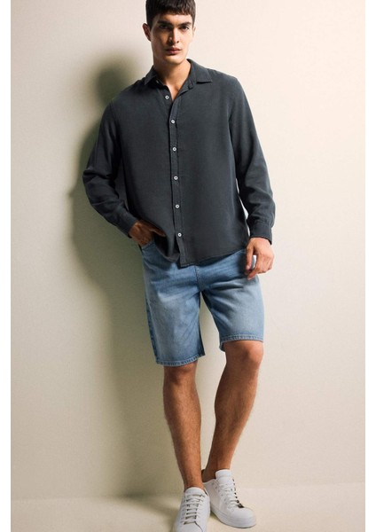 Regular Fit Twill Uzun Kollu Gömlek G0406AX25AU