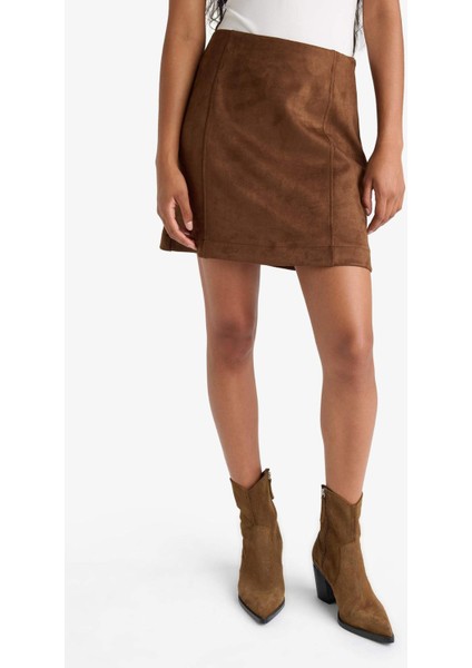 A Kesim Normal Bel Mini Süet Etek G0848AX25AU