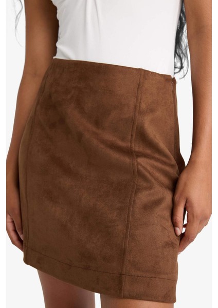 A Kesim Normal Bel Mini Süet Etek G0848AX25AU