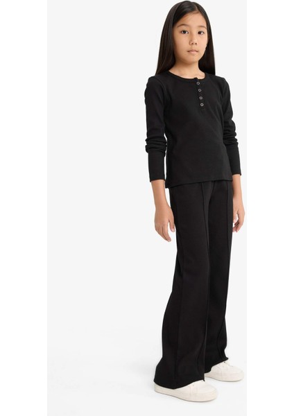 Kız Çocuk 2'li Takım Fitilli Kaşkorse Uzun Kollu Tişört Eşofman Altı G0118A825AU