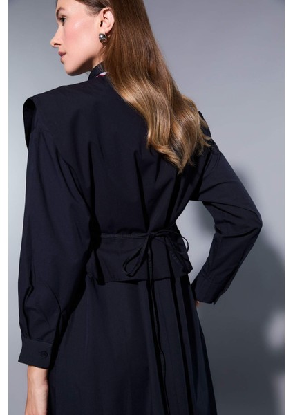 Hakim Yaka Poplin Uzun Kollu Maxi Elbise F7382AX25AU