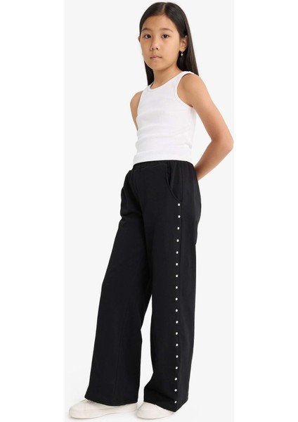 Kız Çocuk Beli Lastikli Wide Leg Geniş Bol Paça Eşofman Altı G0590A825AU