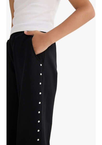 Kız Çocuk Beli Lastikli Wide Leg Geniş Bol Paça Eşofman Altı G0590A825AU