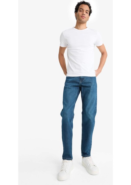 Slim Tapered Fit Dar Kalıp Normal Bel Daralan Paça Jean Pantolon G1307AX25AU