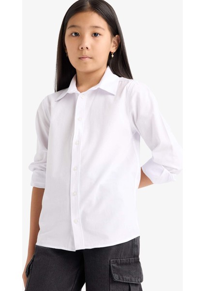 Erkek Çocuk Polo Yaka Poplin Uzun Kollu Gömlek G1487A825AU