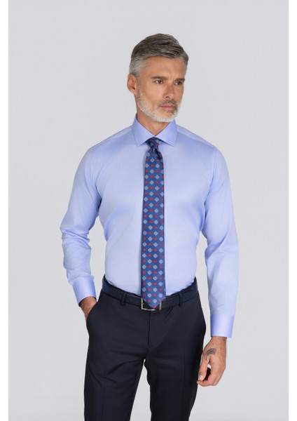 Platinium Regular Fit Mavi Erkek Gömlek PLTG004_D35