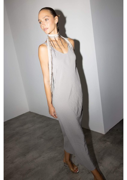 V Yaka Modal Kolsuz Maxi Elbise G1387AX25AU