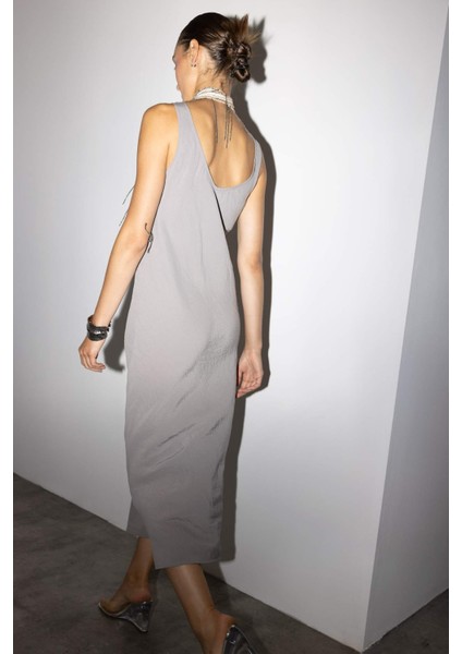 V Yaka Modal Kolsuz Maxi Elbise G1387AX25AU