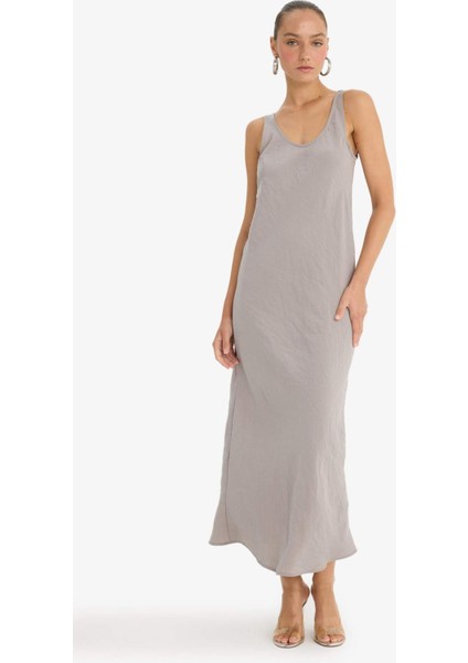 V Yaka Modal Kolsuz Maxi Elbise G1387AX25AU