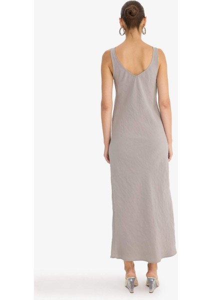 V Yaka Modal Kolsuz Maxi Elbise G1387AX25AU