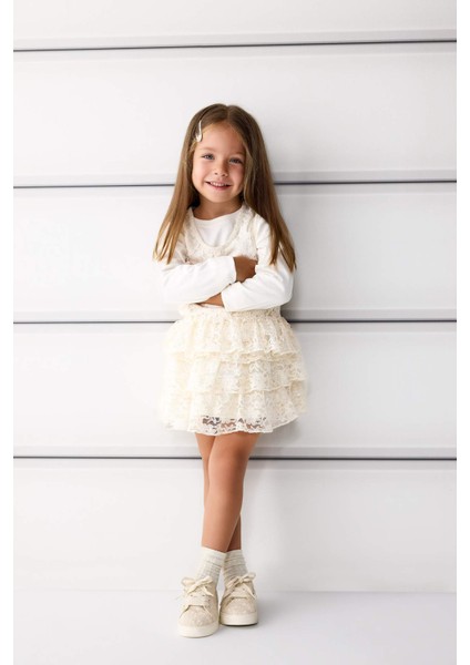 Kız Bebek Beli Lastikli Dantel Etek G1350A525AU