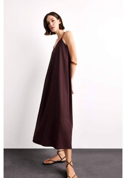 Modal İnce Askılı Maxi Elbise G1334AX25SM