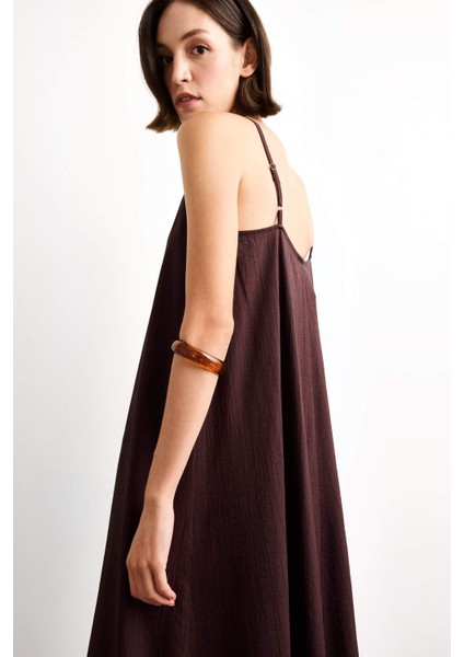 Modal İnce Askılı Maxi Elbise G1334AX25SM