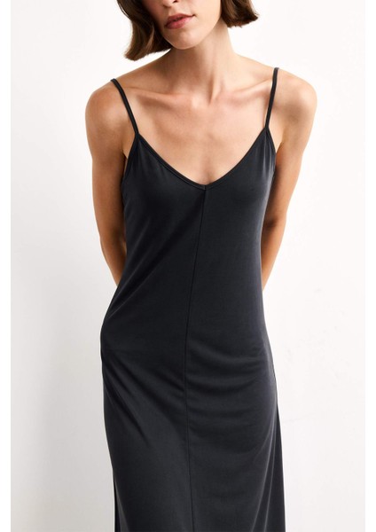 Modal İnce Askılı Maxi Elbise G1334AX25SM