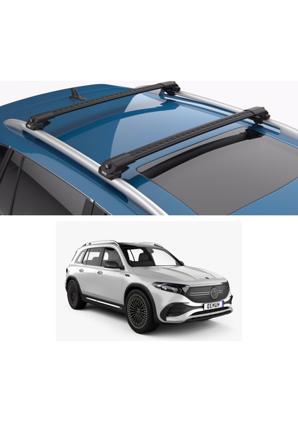 Turtle Air-1 Black Kit, Mercedes Glb, Eqb Tavan Taşıyıcı Portbagaj, Bisiklet ve Kayak Taşıyıcı Ara Atkı Seti, Siyah indirimleri