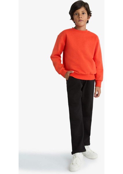 Erkek Çocuk Beli Lastikli Düz Paça Pike Eşofman Altı G1360A825AU