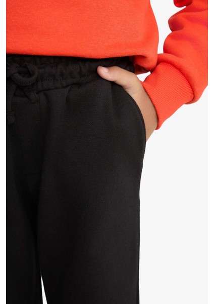 Erkek Çocuk Beli Lastikli Düz Paça Pike Eşofman Altı G1360A825AU