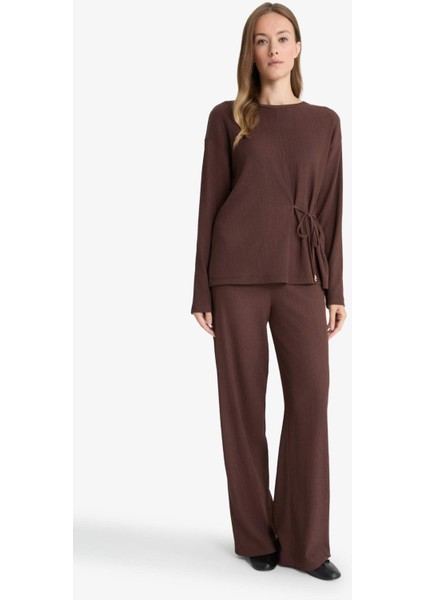 Straight Fit Düz Paça Bürümcük Pantolon