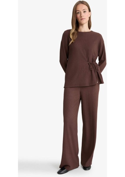 Straight Fit Düz Paça Bürümcük Pantolon